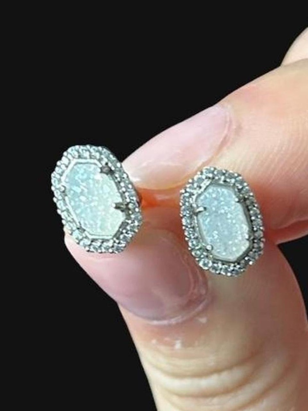 Cade Earrings—Iridescent Drusy